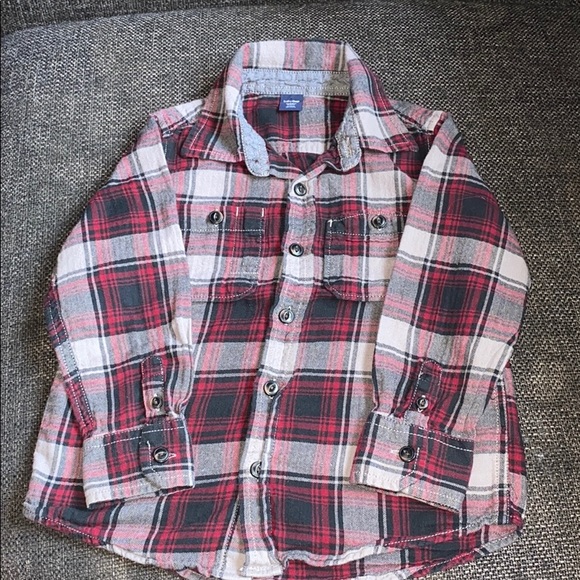 Baby Gap Toddler Boy Plaid Flannel Long Sleeve Button Up Top - Picture 1 of 5